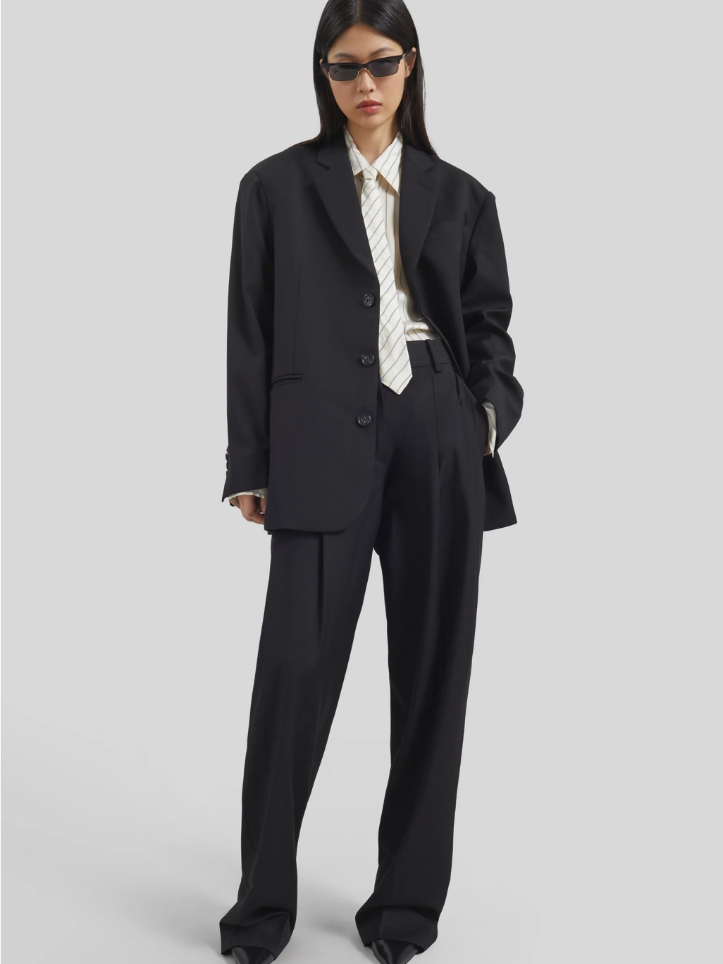 The Frankie Shop Black Structured Blazer